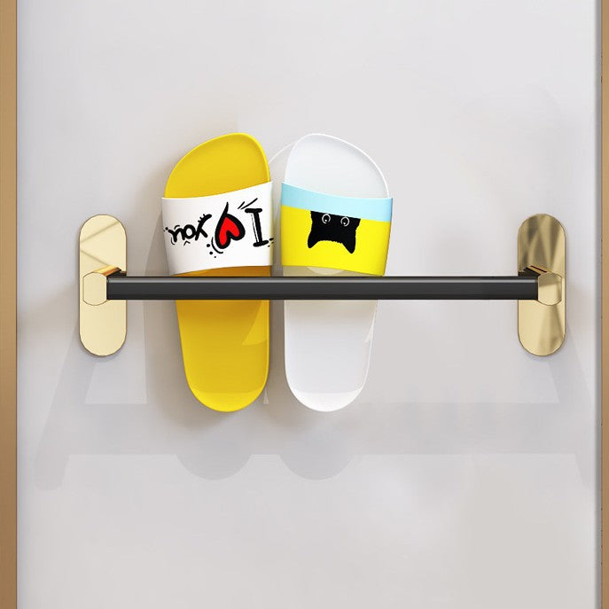 No punching slipper rack Wall-mounted bathroom Stainless steel shoe holder Artifact drain wall bathroom shoe storage rack