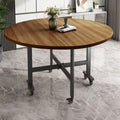 Foldable dining table - heavy duty, mobile, large round table - multi-functional dining table with wheels - storage round table - foldable