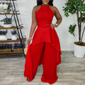 Q104 women's foreign trade   summer sleeveless top wide-leg pants casual set - stylish and elegant two-piece outfit