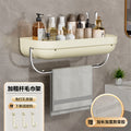No-drill wall-mounted shelf - bathroom vanity organizer, light luxury storage for washbasin and sink