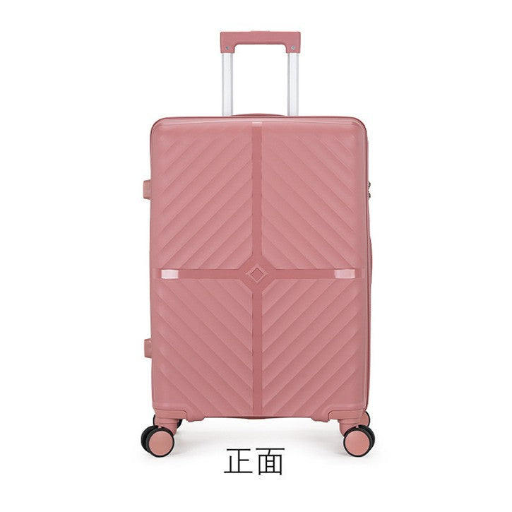 PP zipper box  set three sets of four trolley case sinking handle sinking lock color scheme explosion-proof rag factory wholesale
