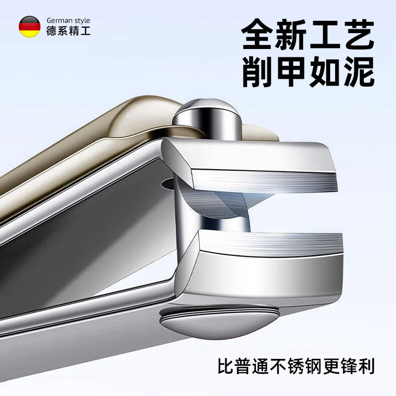 German precision nail clipper set - universal design for men & women - home use, portable, angled edge, complete manicure tool kit