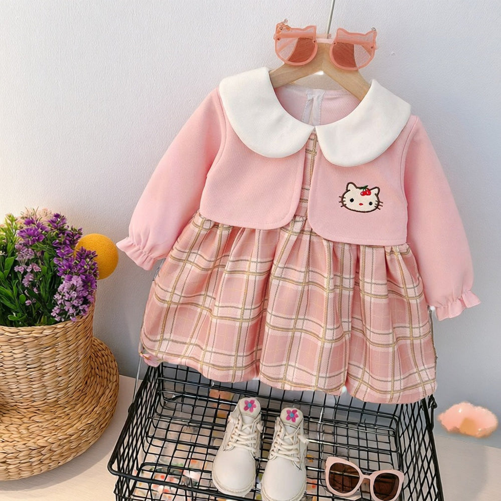 Girls' dress autumn collection : new stylish plaid princess dress for kids and babies - perfect for first birthday parties and trendy occasions