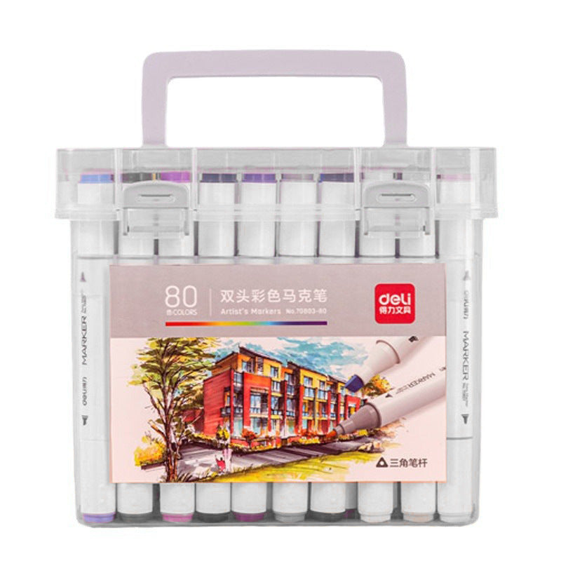 Deli 70803 Marker Triangle Pen Holder Marker Painting Pen 12 Colors 24 Colors 36 Colors 48 Colors 60 Colors 80 Colors