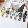 New arrival cross-border alloy couple steel band watch classic business three-eye large dial waterproof quartz watch manufacturer wholesale