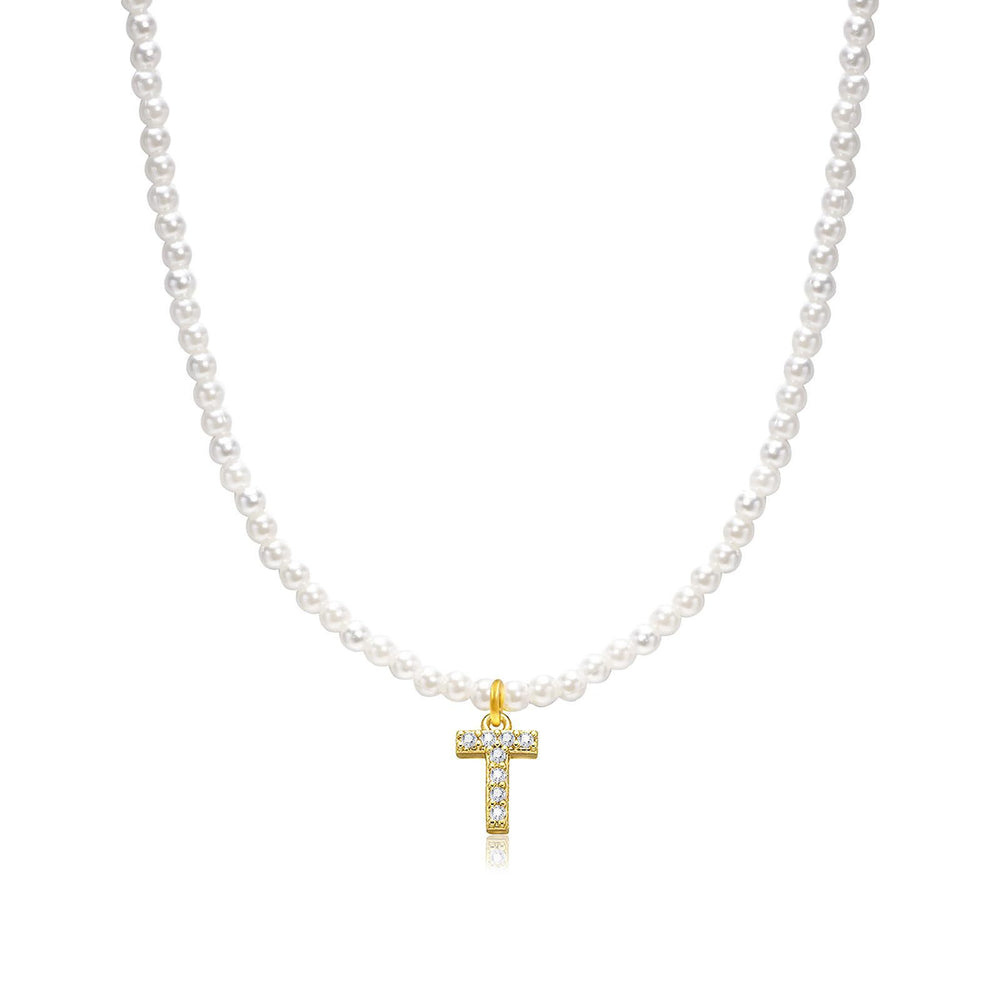 new arrival imitation pearl necklace niche style design 26 english letter pendant necklace classy sense collarbone chain necklace