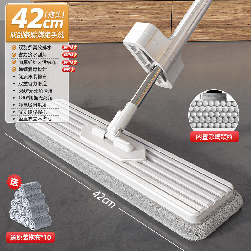 Lazy mop - hands-free cleaning for home: one-step mopping, powerful suction, flat mop head, floor mop, floor cleaning gadget