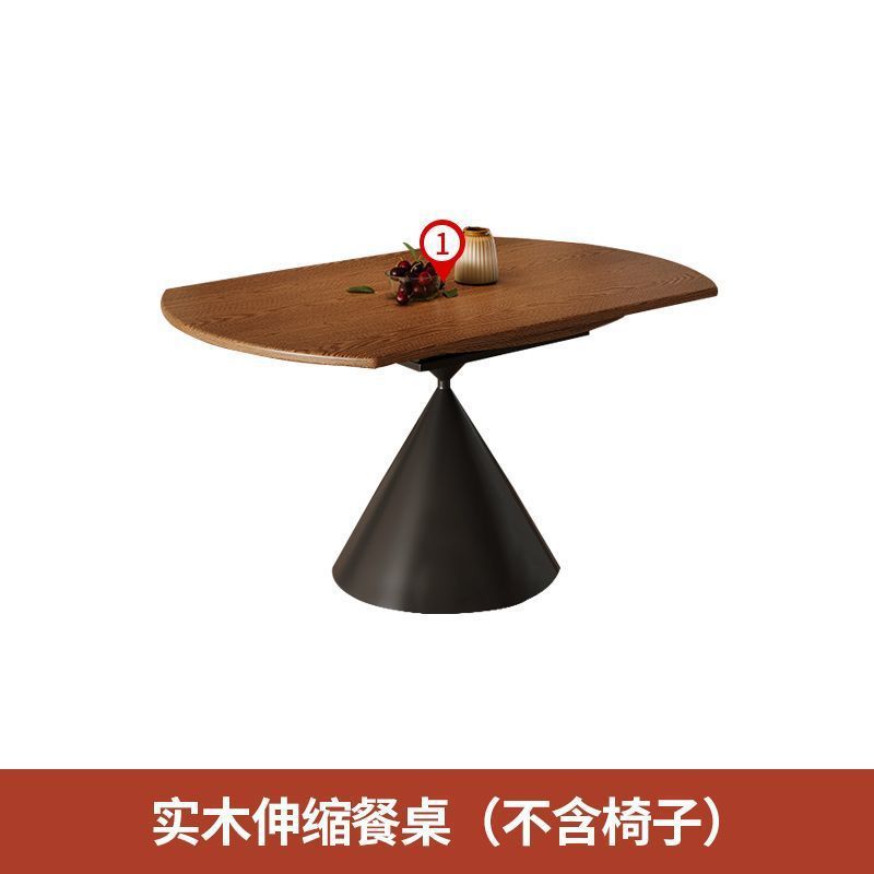 Vintage-inspired, upscale, extendable, foldable solid wood round table with a rotating turntable – a luxurious dining table and chairs set for your home