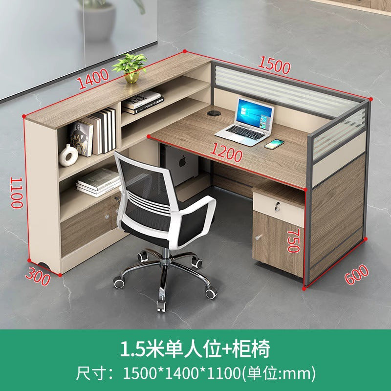 Staff desk and chair combination casual three-person office table office financial room screen employee desk