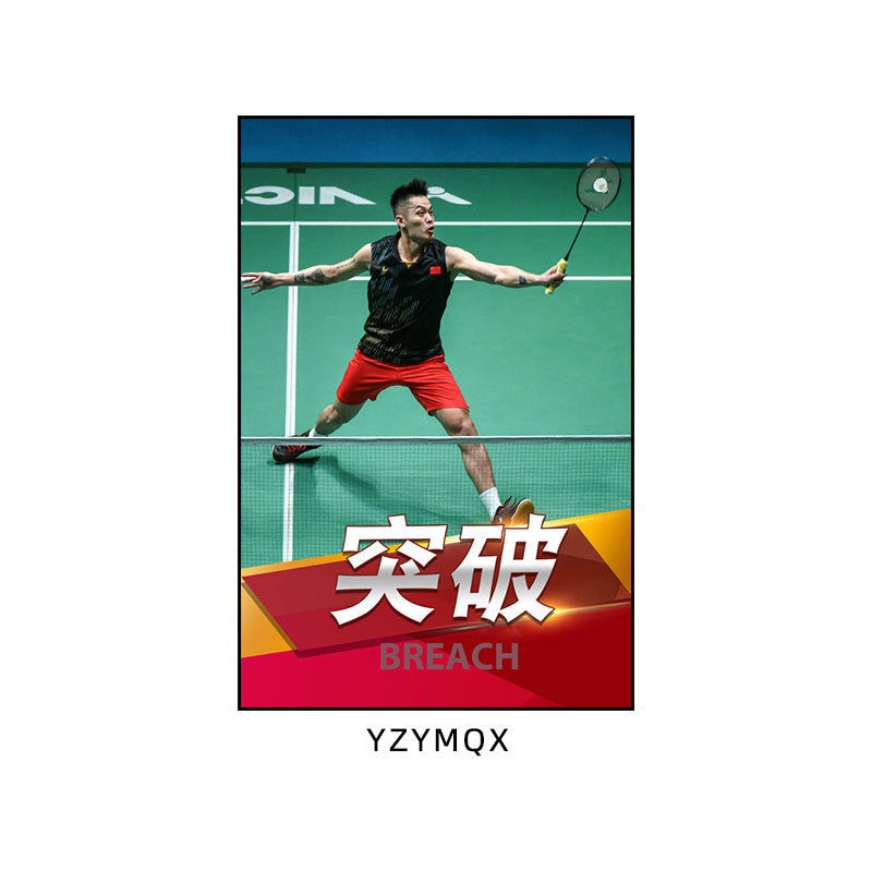 Badminton hall star poster mural Li Zongwei hanging painting ball sports stadium Lin Dan Chen Yufei decorative painting