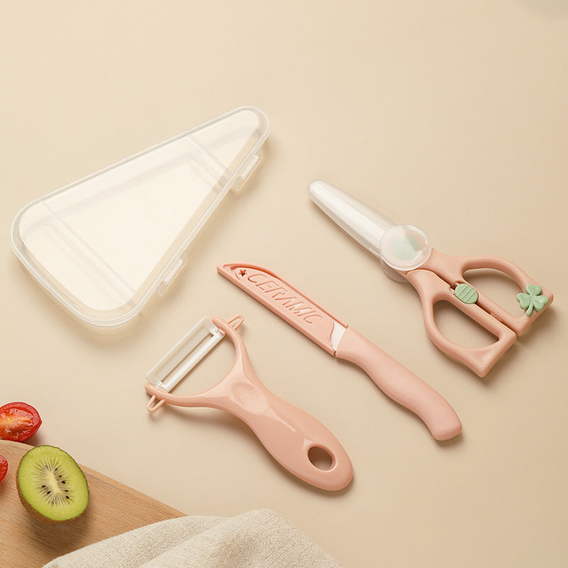 Baby food prep knife set - ceramic baby food scissors, portable meat cutter, complete baby food cooking & processing tool kit
