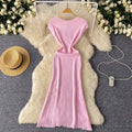 European and american style light luxury sleeveless knit dress - women's summer distressed design, unique and elegant maxi dress