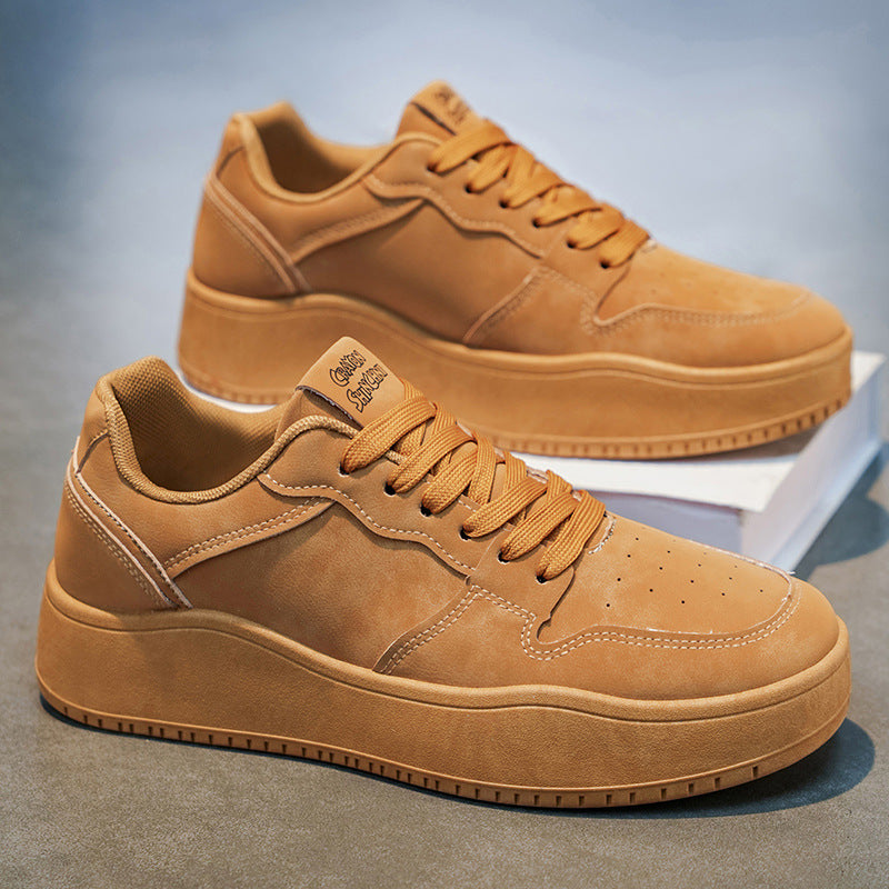 Best sellingretro men's shoes sneakers 2026 spring new arrival wheat color casual shoes soft bottom fashioneasiest for match sports shoes for men