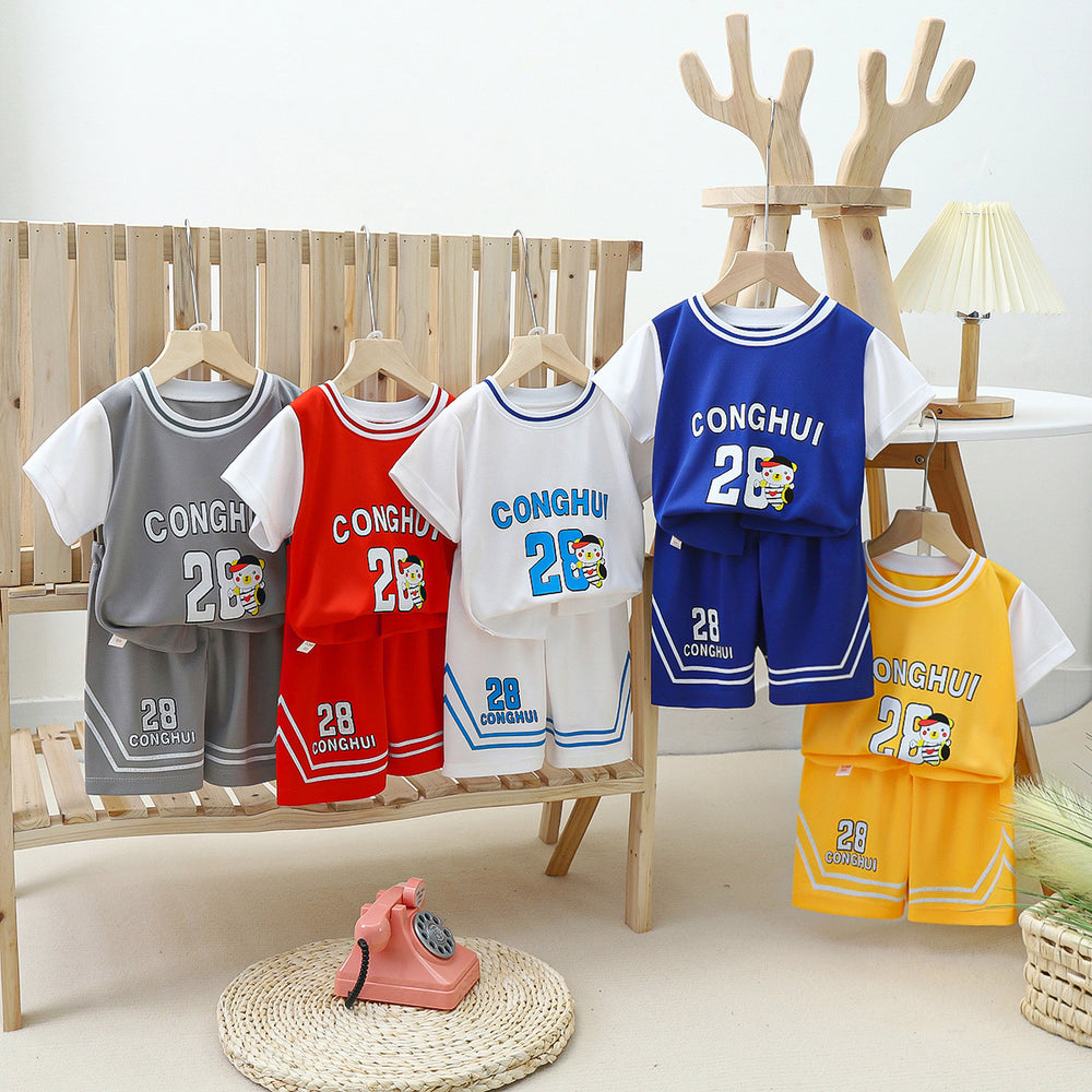 new kids' basketball jersey set - boys' and girls' summer quick-dry mesh outfit - short sleeve sports clothing for children and teens