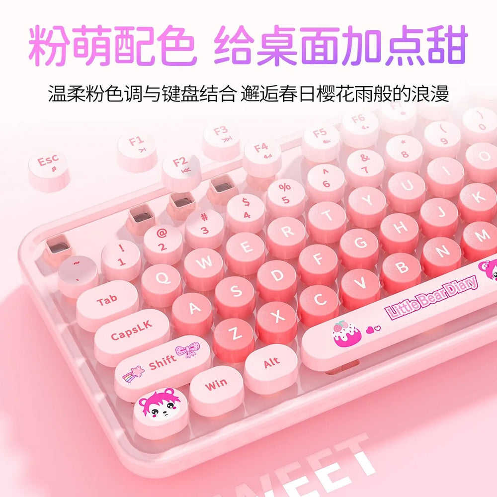 Mofii sky high hand sweet gradient color wireless keyboard and mouse combo for girls - cute, high-value, silent, and energy-saving