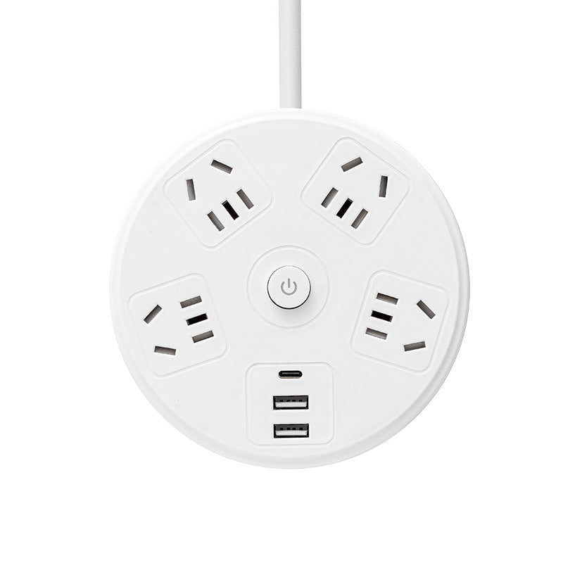 Retractable storage socket with cord, multi-function usb power strip, multi-outlet power strip, electrical plug extension cord