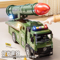Kids' oversized alloy double-door missile car military tank rocket launcher toy car model for boys, ages 3-6