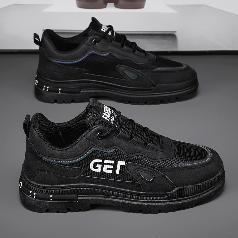 Spring work safety shoes for men, 2025 new winter work boots, mesh construction shoes, breathable mesh men's anti-slip work shoes