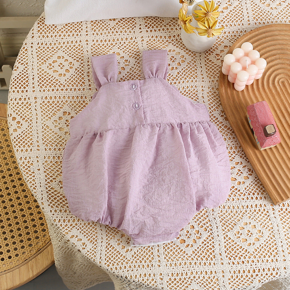 Summer full moon baby clothes baby summer one-piece baby girl suspenders thin newborn baby clothes outwear rompers