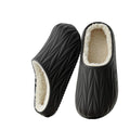 Pleated cotton slippers women's 2025 new autumn/winter indoor couple home waterproof warm fleece-lined cotton slippers