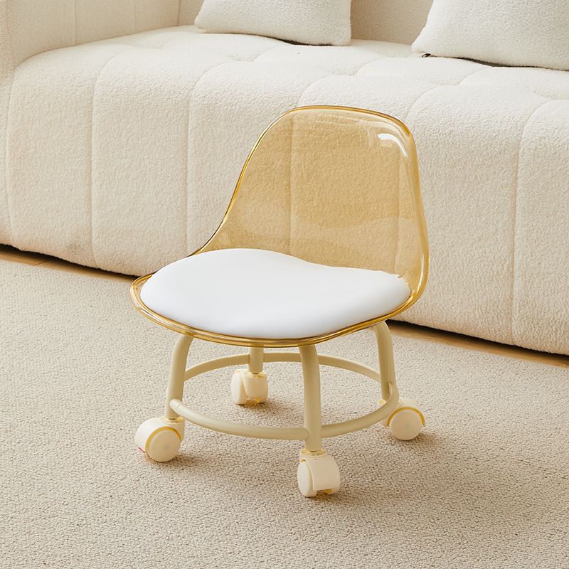 Acrylic stool silent transparent universal wheel children's toddler home stool net red with baby small chair pulley low stool