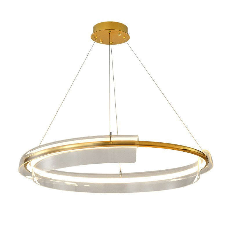 Modern light luxury living room LED ring chandelier designer Nordic simple Internet celebrity restaurant bedroom model room lighting