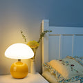 Mushroom night light - creamy ceramic, warm ambiance, always-on, eye-care led, bedroom decor, bedside lamp