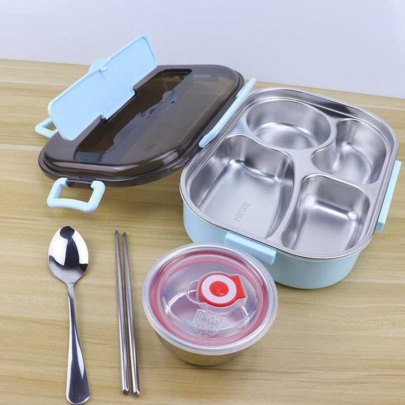 304 stainless steel food-grade lunch box for students, deepening large-capacity office workers, divided plate, large lunch box