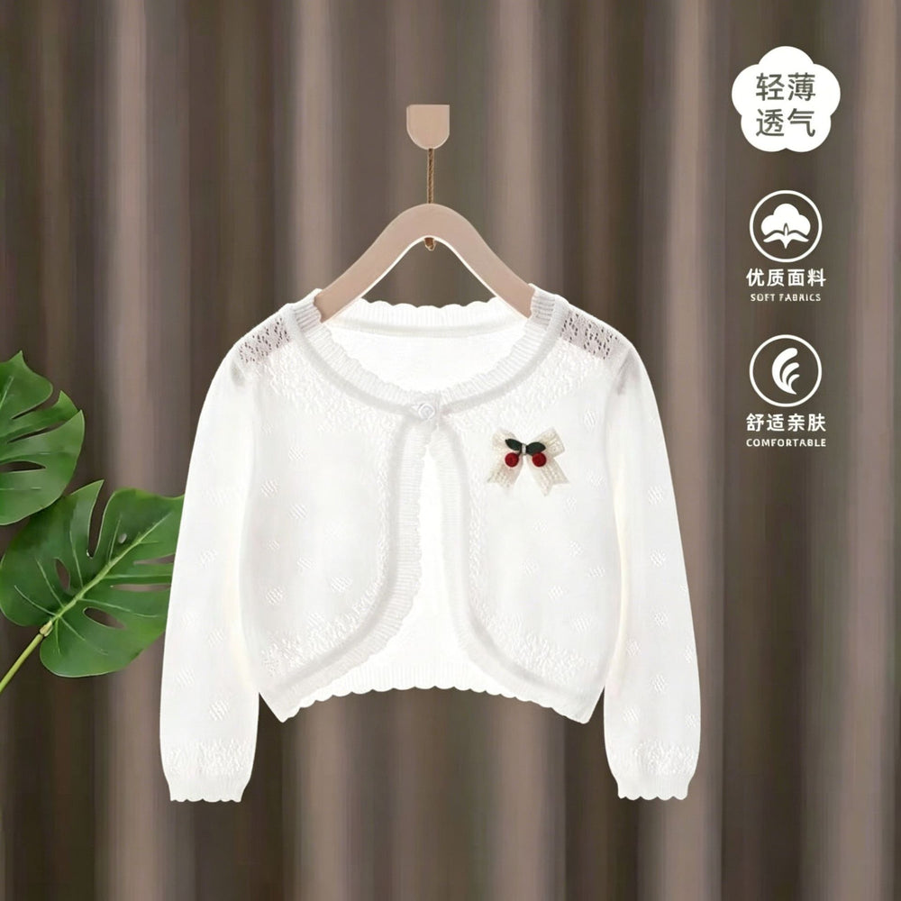 Baby summer lightweight cardigan knit cotton outerwear shawl sun protection skin care infant girl air conditioning shirt