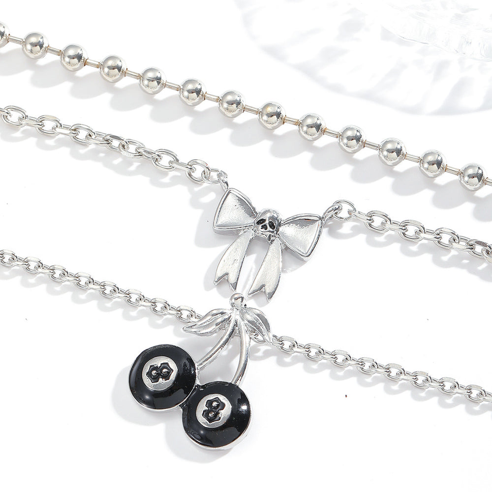 Sweater necklace wholesale fashion cross-border halloween jewelry cherry bow hip hop punk autumn and winter clavicle chain women
