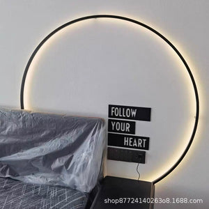 Minimalist chic large round wall sconce - stylish ambient lighting for living room backdrops, bedroom headboards, and more
