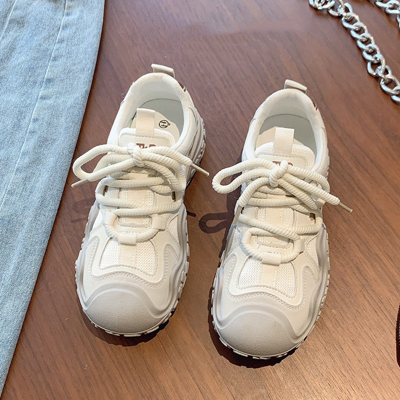 Women's sneakers: 2025 new spring/summer hot styles - chunky sole, versatile white sneakers, soft sole, lightweight running & casual shoes