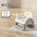 Baby multifunctional high chair - squeaky toy, home use plastic backrest seat, kids dining table stool - sturdy and stable