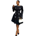 European and american cross-border women's fashion  summer new arrival: elegant beaded, high-waisted, a-line, open-back evening gown dress