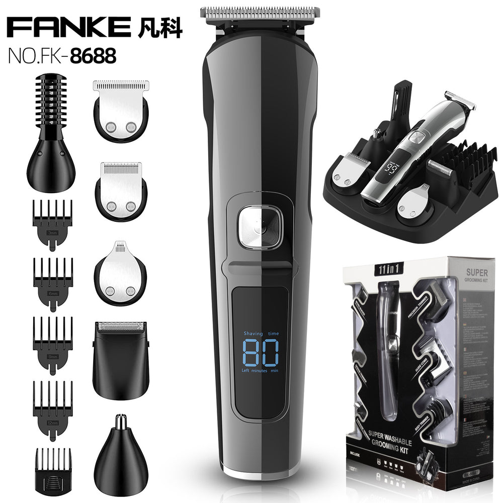 wholesale all-in-one electric hairdressing set body hair shaver digital display electric clipper oil head engraving clipper