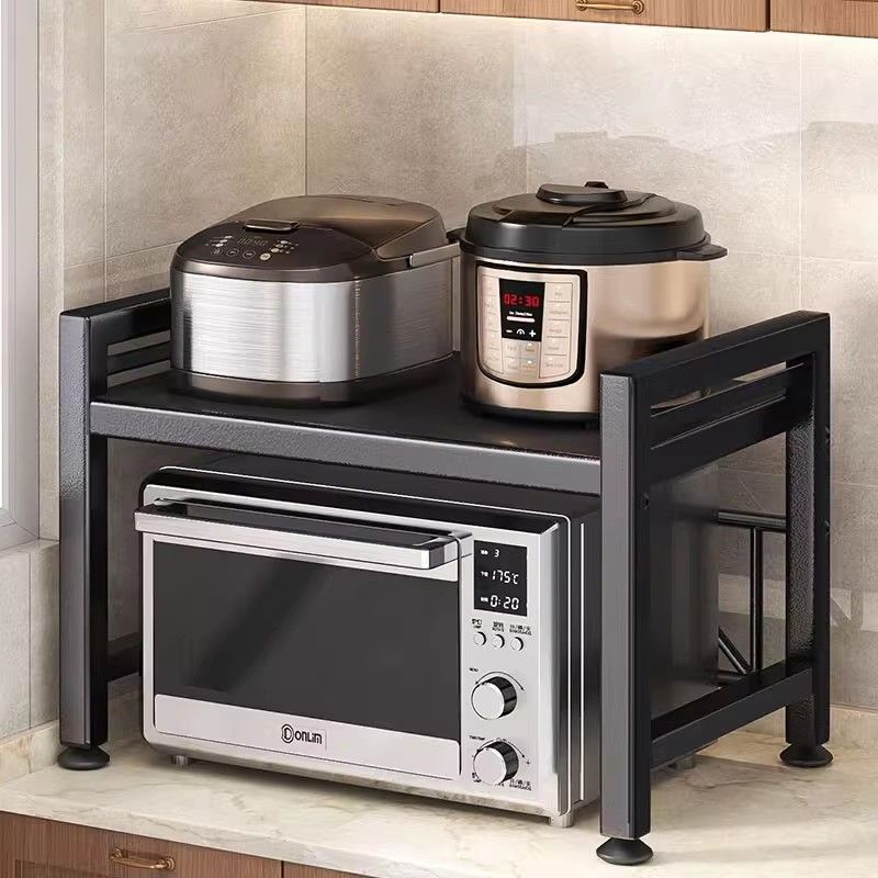 Kitchen shelf extendable microwave oven rack home electric rice cooker double layer countertop desktop storage bracket
