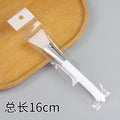 White handle silver ferrule spatula-shaped silicone brush