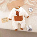 Newborn baby autumn/winter quilted romper, long-sleeved outfit for baby boys and girls, winter pullover crawling suit, onesie