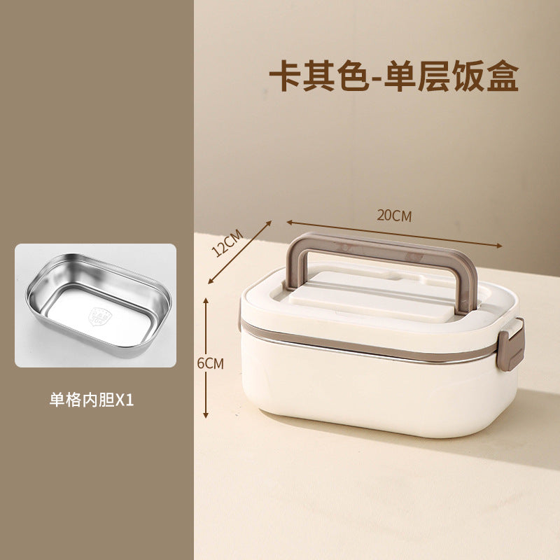 304 stainless steel thermal insulation lunch box can be heated in microwave oven, multi-layer bento box, portable and divided lunch box for office workers