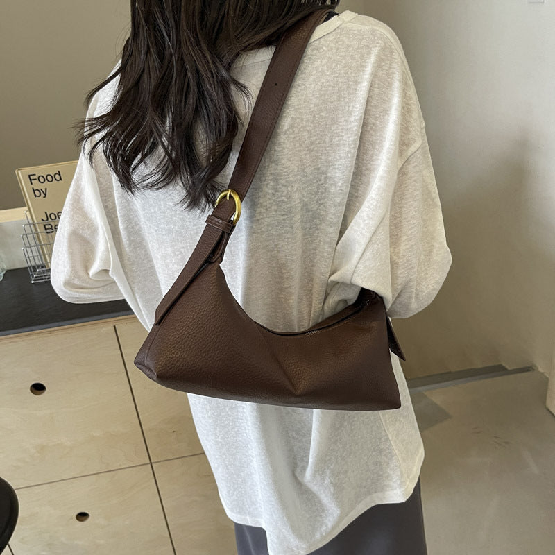 Retro niche design bag women's autumn and winter 2025 new trendy fashion shoulder underarm bag soft leather texture messenger bag