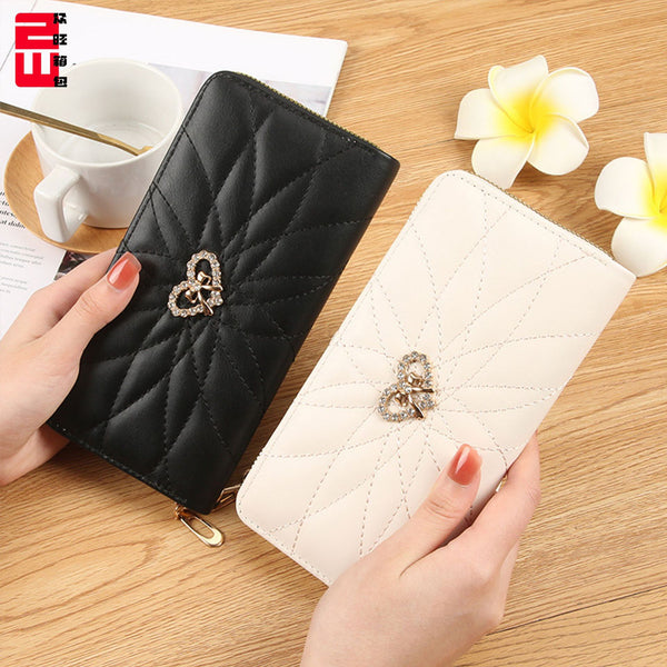 Cross-border women's wallet long zipper new clutch bag mobile phone bag card bag large bill clip simple fashion trend