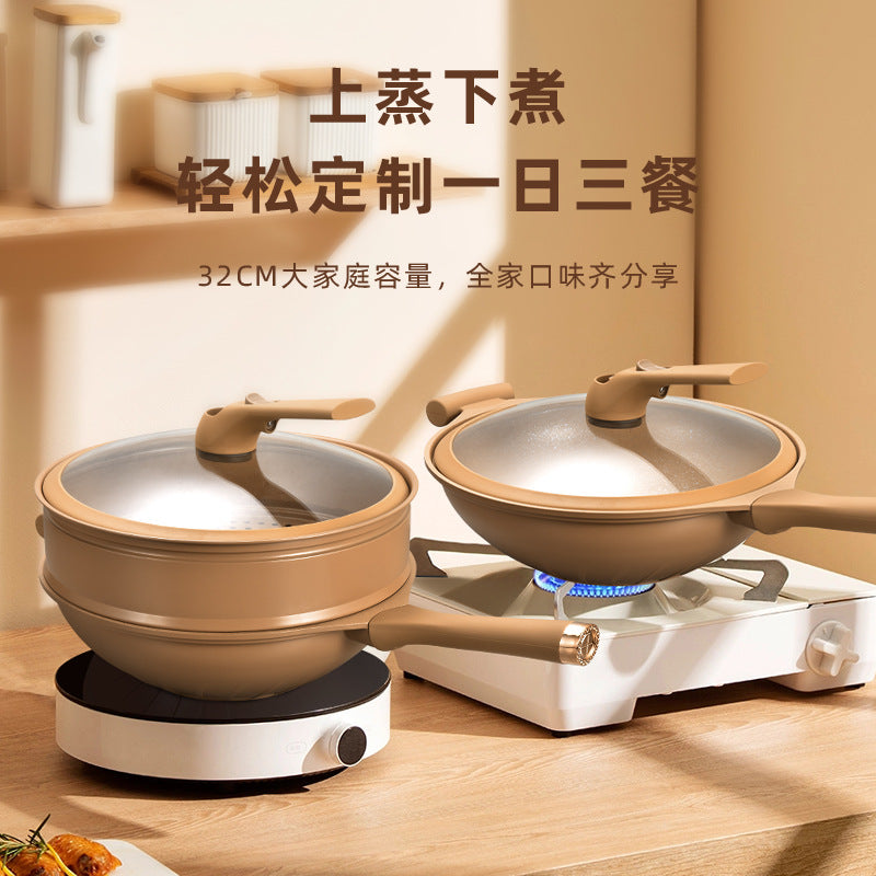 Household clay pot non-stick pot micro-pressure cooking pot health non-stick frying pan die-cast pot kitchen cooking pot wholesale
