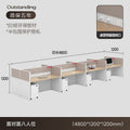 8 people (4.8* 1.2m ) + movable cabinet