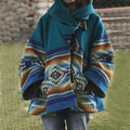 new autumn/winter women's long-sleeved hooded coat - dragon & phoenix print wool blend - perfect for  &  export (us/eu styles)