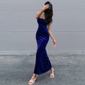 european and american women's clothing  fall/winter new collection: fitted waist, bodycon, sexy backless mermaid party dress