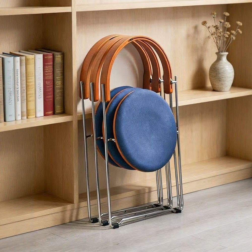 Retro scandinavian foldable chair small apartment for homesolid wood dining chair chair casual modern restaurant casual back chair