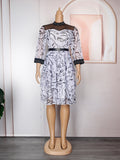 Fashionexport dress a-line skirt africanplus size women's clothing  chiffon cake skirt dress comes with belt