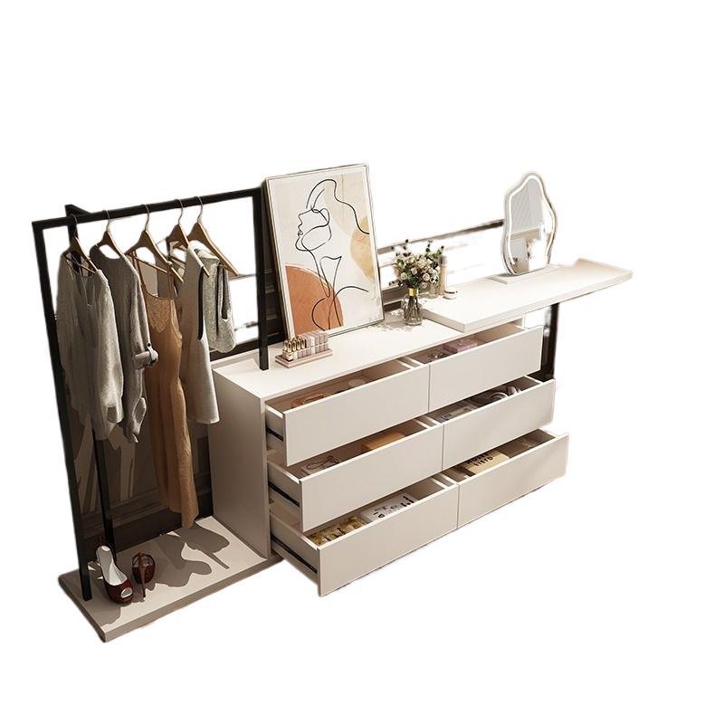 Simple modern chest of drawers dresser all-in-one solid wood small bedroom popular multifunctional corner dressing table storage cabinet
