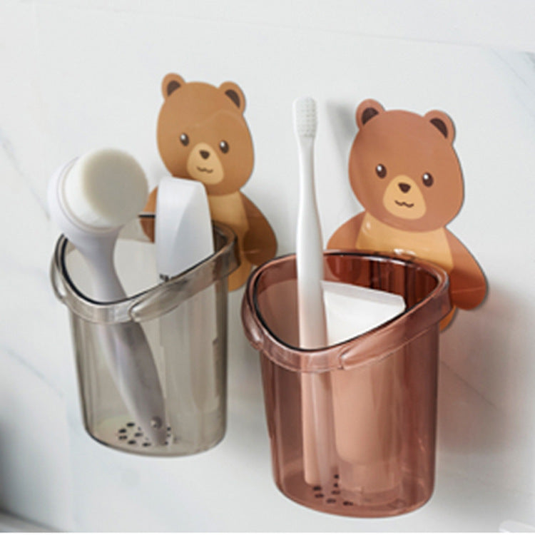 Douyin same bathroom rack, no punching cartoon bear bathroom rack, wall-mounted storage box