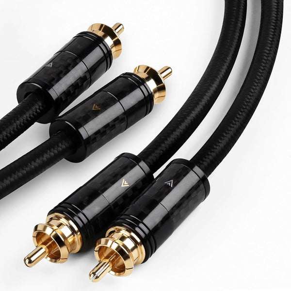 Double lotus head audio cable, silver-plated copper cable, gold-plated connector 2RCA signal cable power amplifier two to two